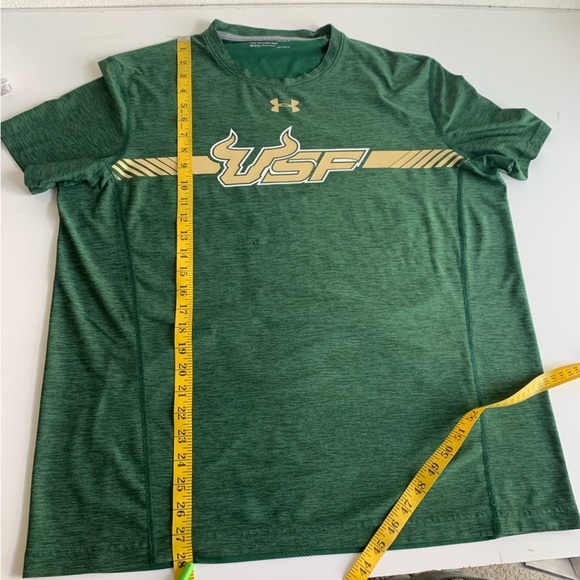 UNDER Armor University of South‎ Florida Men’s shirt, green gold Large - Picture 3 of 10